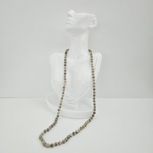 Jasper Large Darker Bead Crystal Long necklace